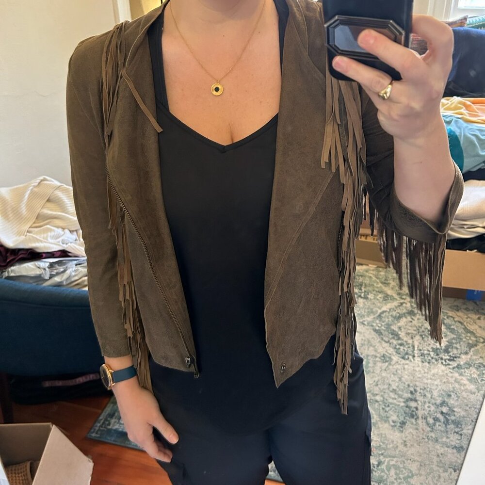 Free People X Cleobella Everly Suede Fringe Jacket - M